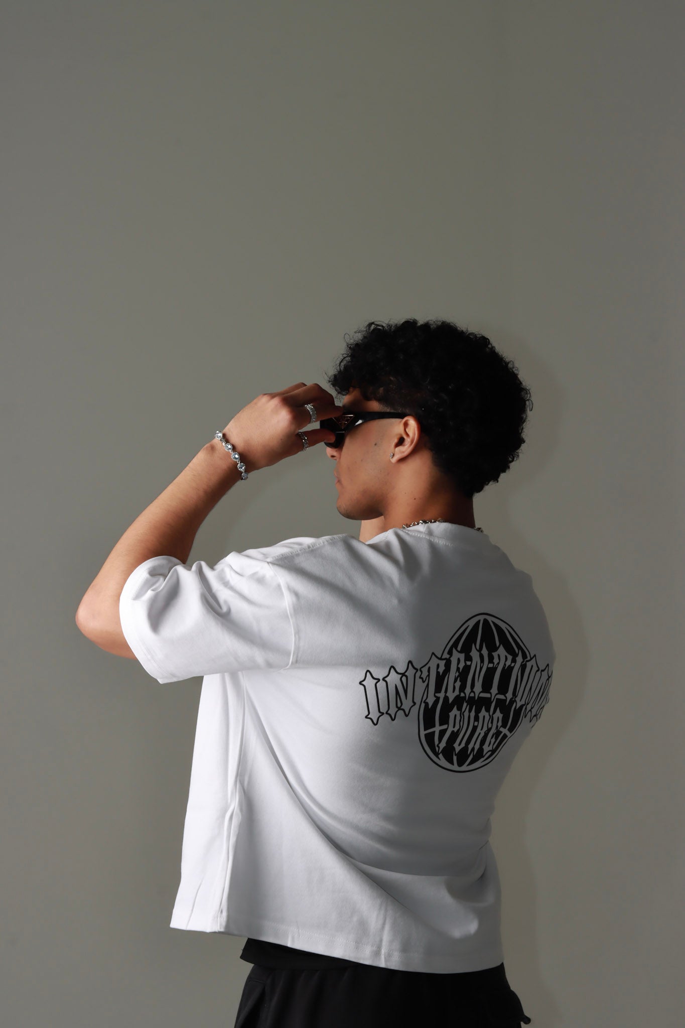 Premium Oversized Boxy Cropped Tee in Arctic White