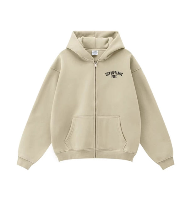Intentions Pure Zip-Up Hoodie - Sand Dune