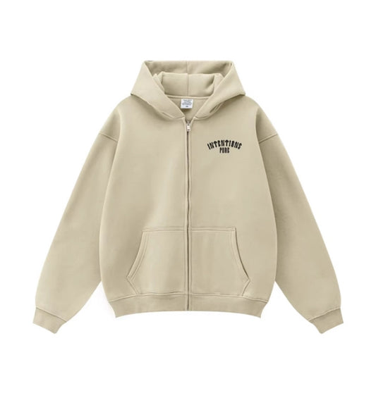 Intentions Pure Zip-Up Hoodie - Sand Dune