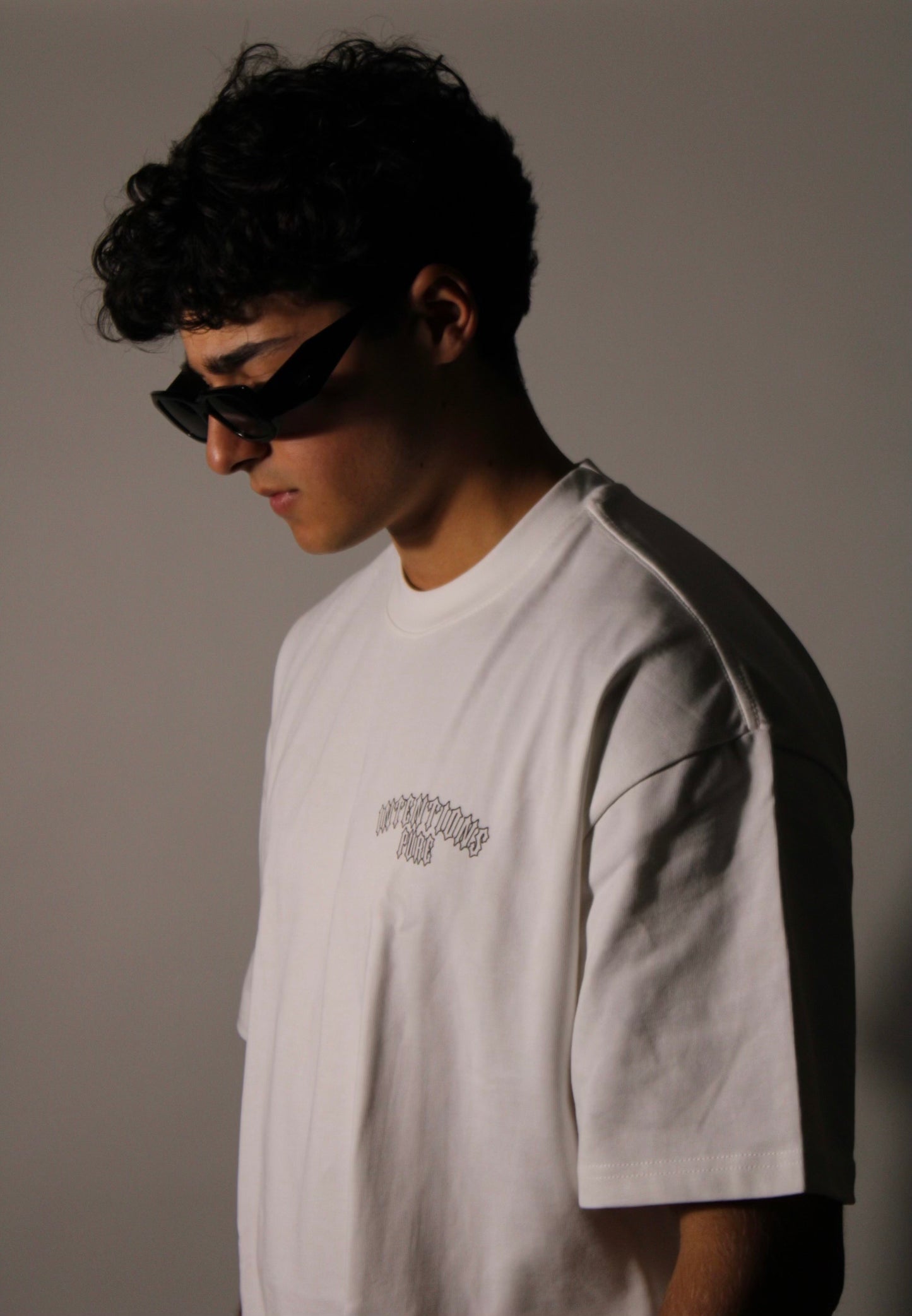 Premium Oversized Boxy Cropped Tee in Arctic White