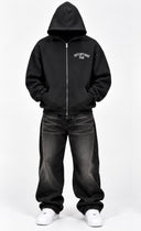 Zip-Up Hoodie - Obsidian Black