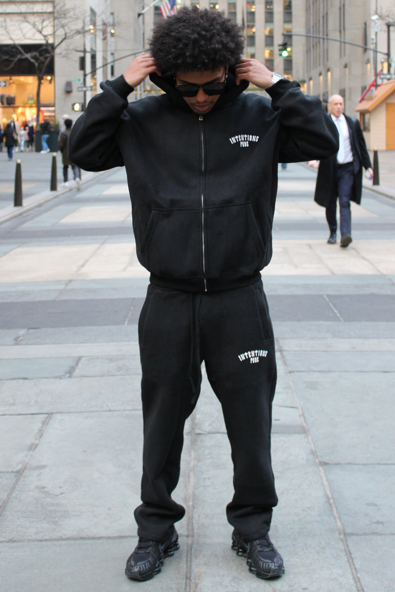 Intentions Pure Zip-Up Hoodie - Obsidian Black