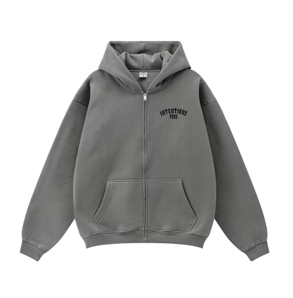 Intentions Pure Zip-Up Hoodie - Ash Gray