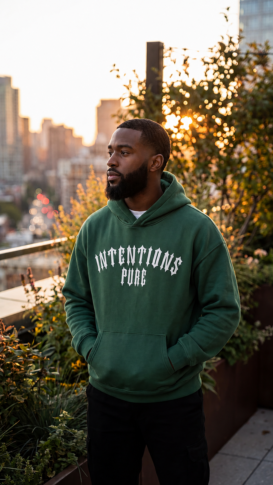 Intentions Pure Hoodie - Forest Green
