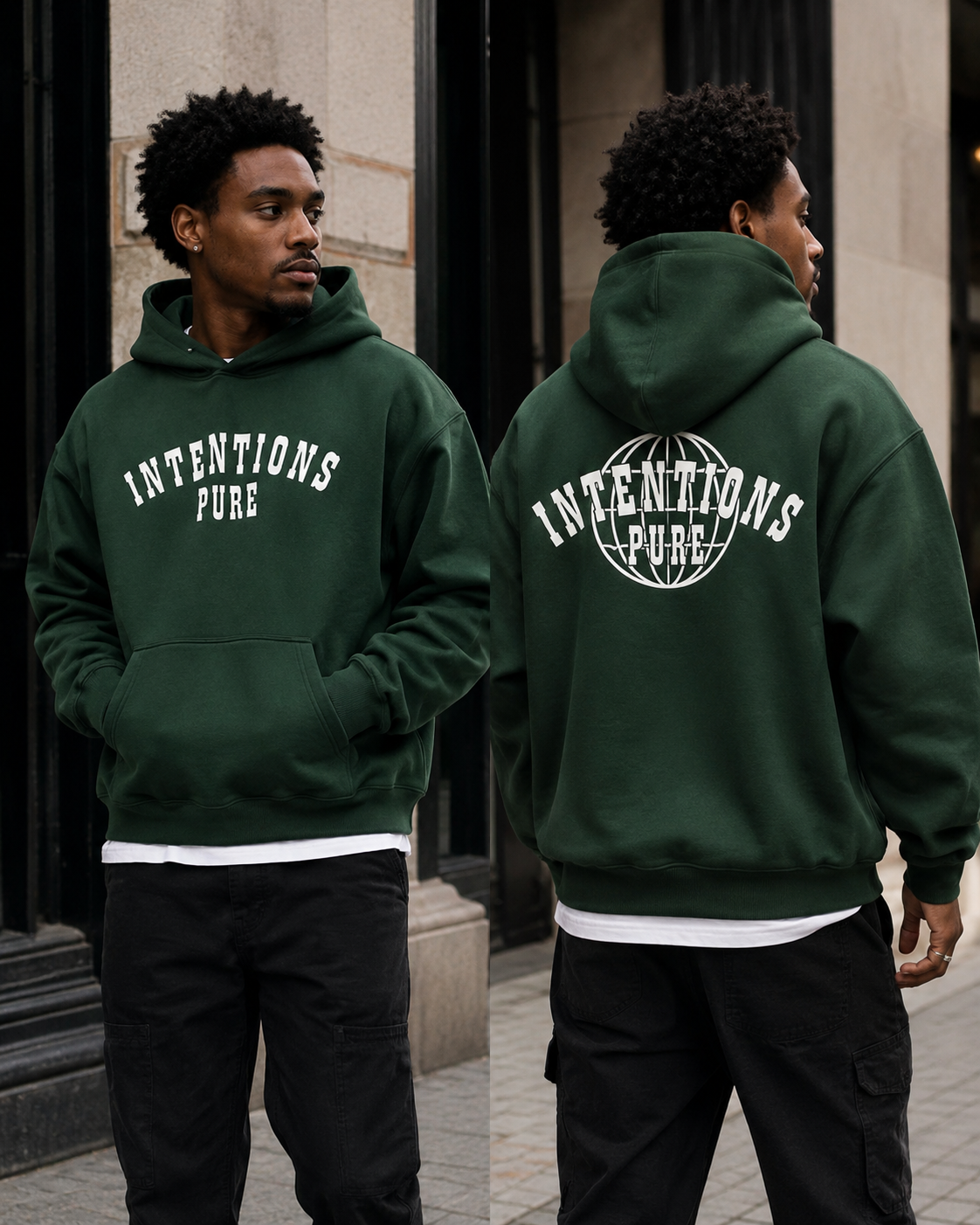 Intentions Pure Hoodie - Forest Green